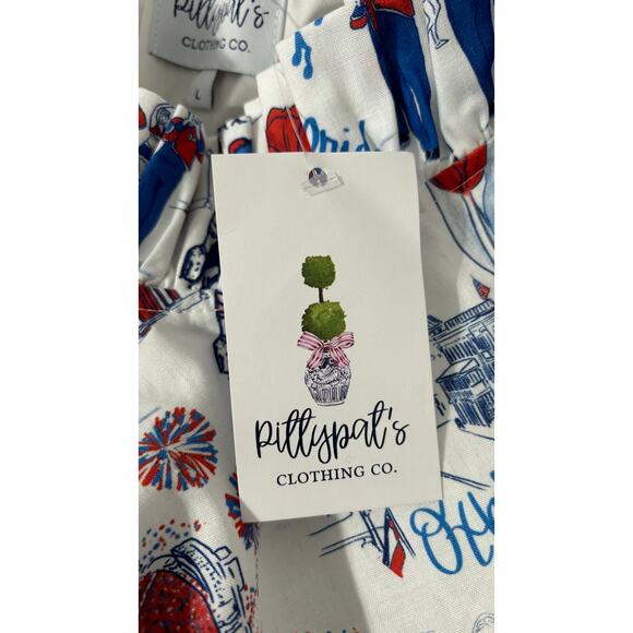 Pittypats Ole Miss Toile Wren Mini Dress Womens Size Large New Short Sleeve - Picture 14 of 16